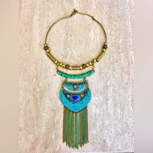 Buena Onda - Nayarit one of a kind handmade brass beaded necklace.